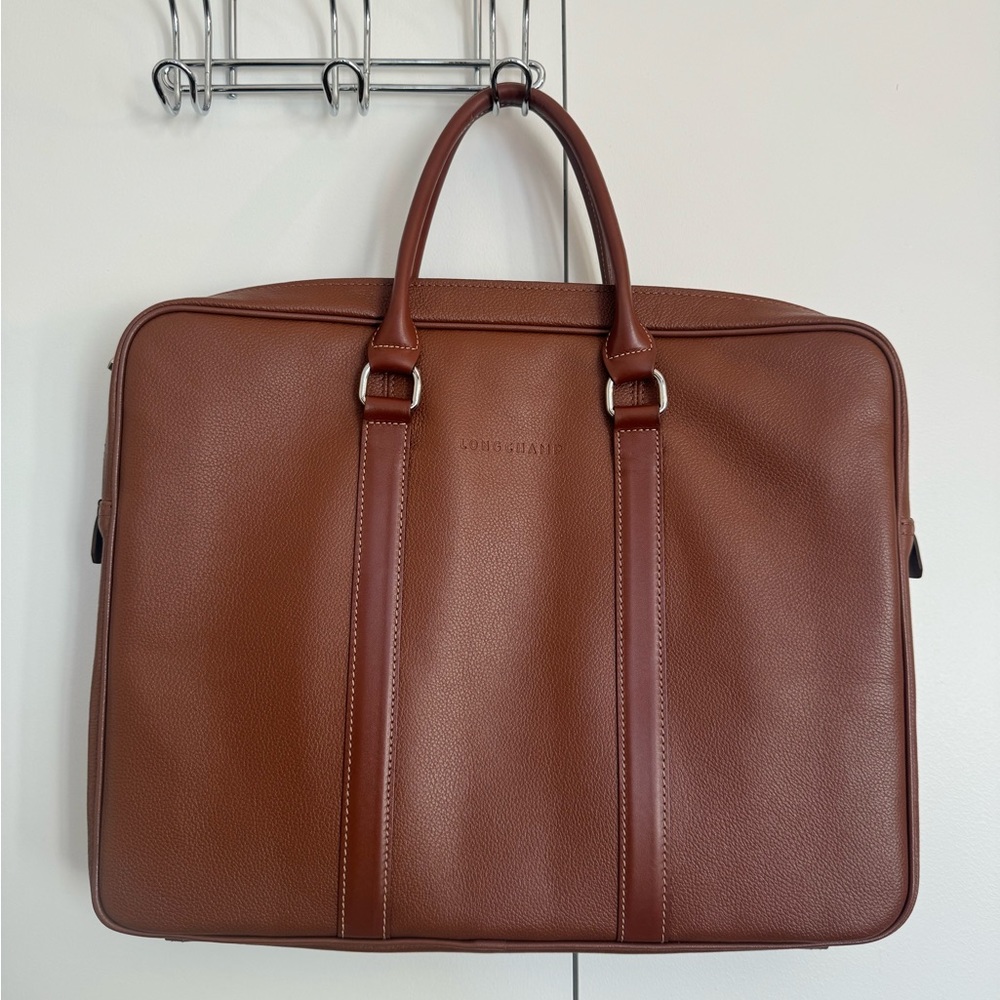 Longchamp real leather briefcase - like new condition (I still have the receipt
